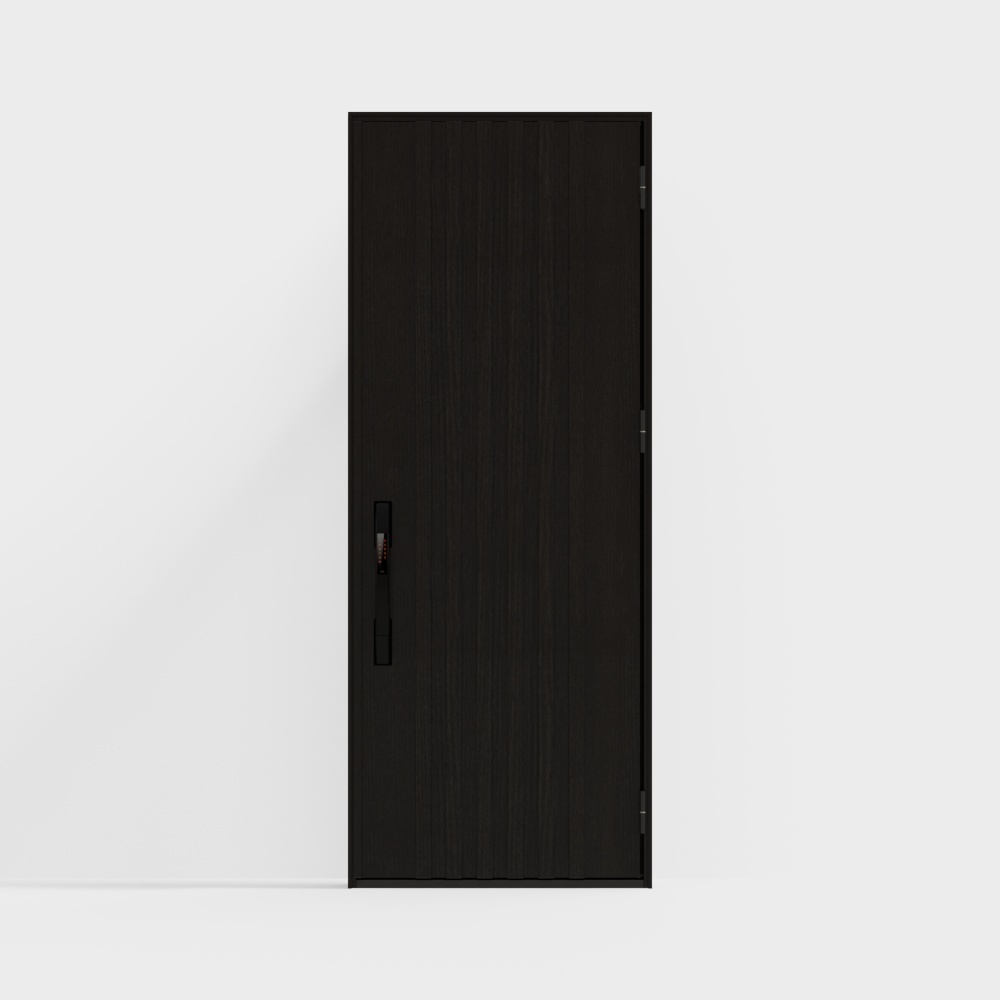 City Gate 3D Model – Minimalist Black Wood Door