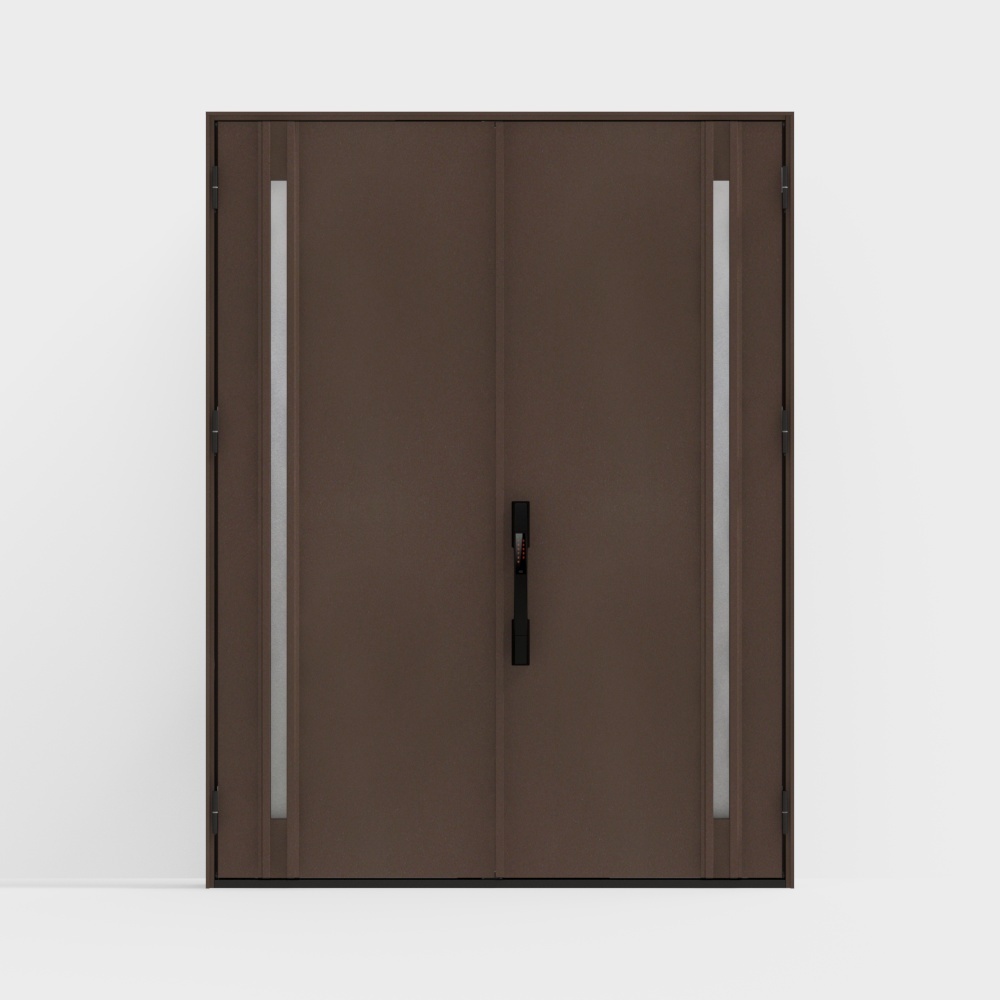 Деревянная дверь LIXIL - входная дверь - G03 двойная дверь - G черно-коричневая (Лакировка) -