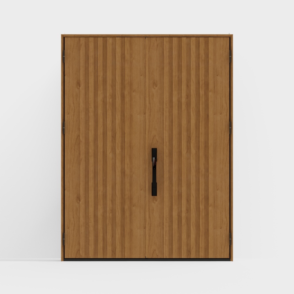 Elegant Scandinavian Door 3D Model – Low-Poly Wood Design
