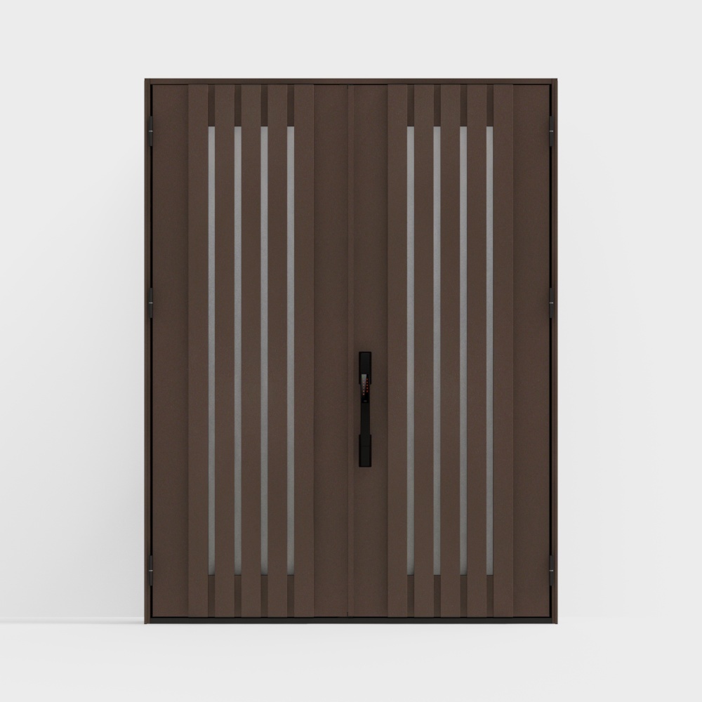 Cửa gỗ LIXIL - Cửa chính - Cửa đôi G04 - Màu nâu đen (Sơn phun) -