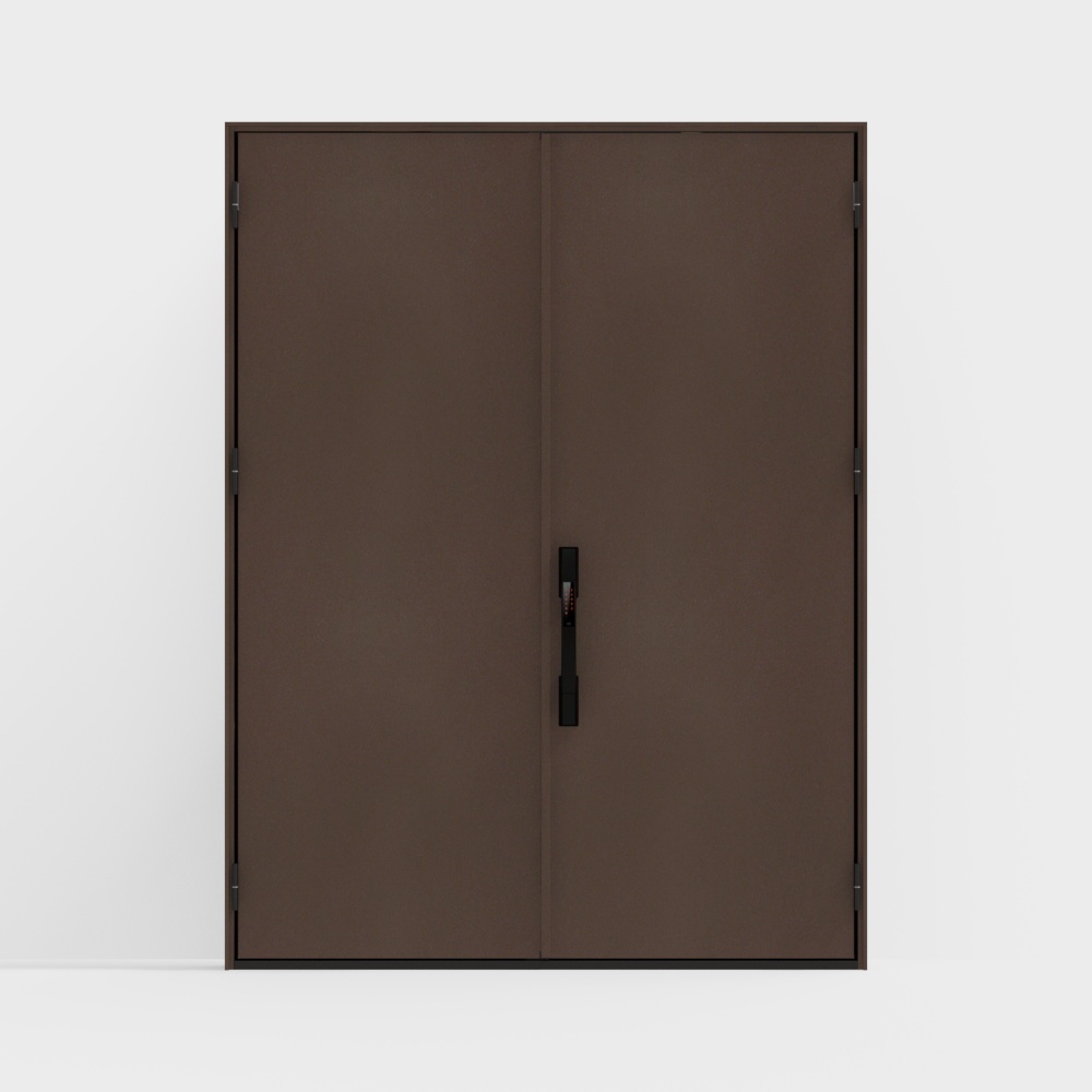 LIXIL Wooden Door - Entrance Door - P01 Double Door - G Black Brown (Spray Paint) -