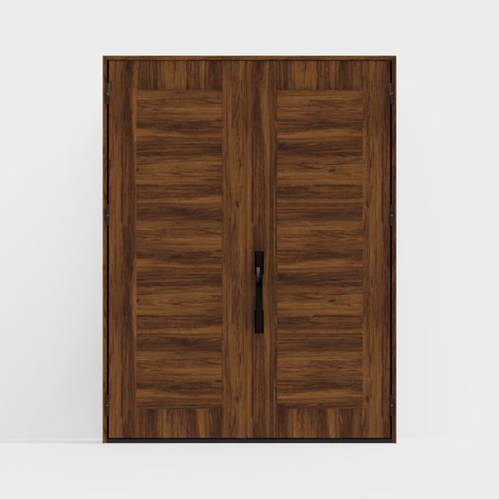 Modern Walnut Door 3D model
