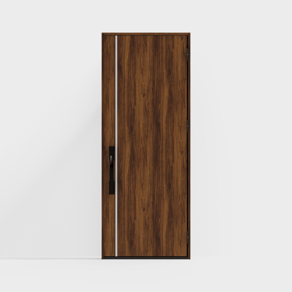 Деревянная дверь LIXIL - Входная дверь - P03 Одинарная дверь - J Цвет тика (релеф) -