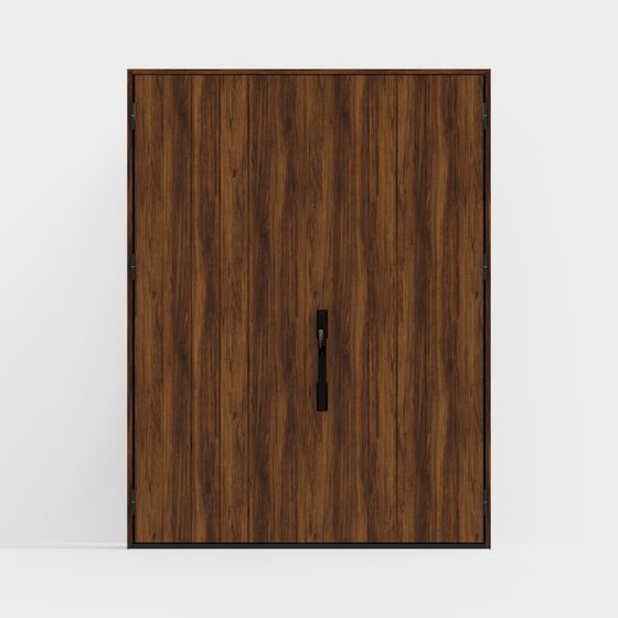 Porte en bois LIXIL - Porte d'entrée - D02 Double Porte - Couleur teck (Relief)