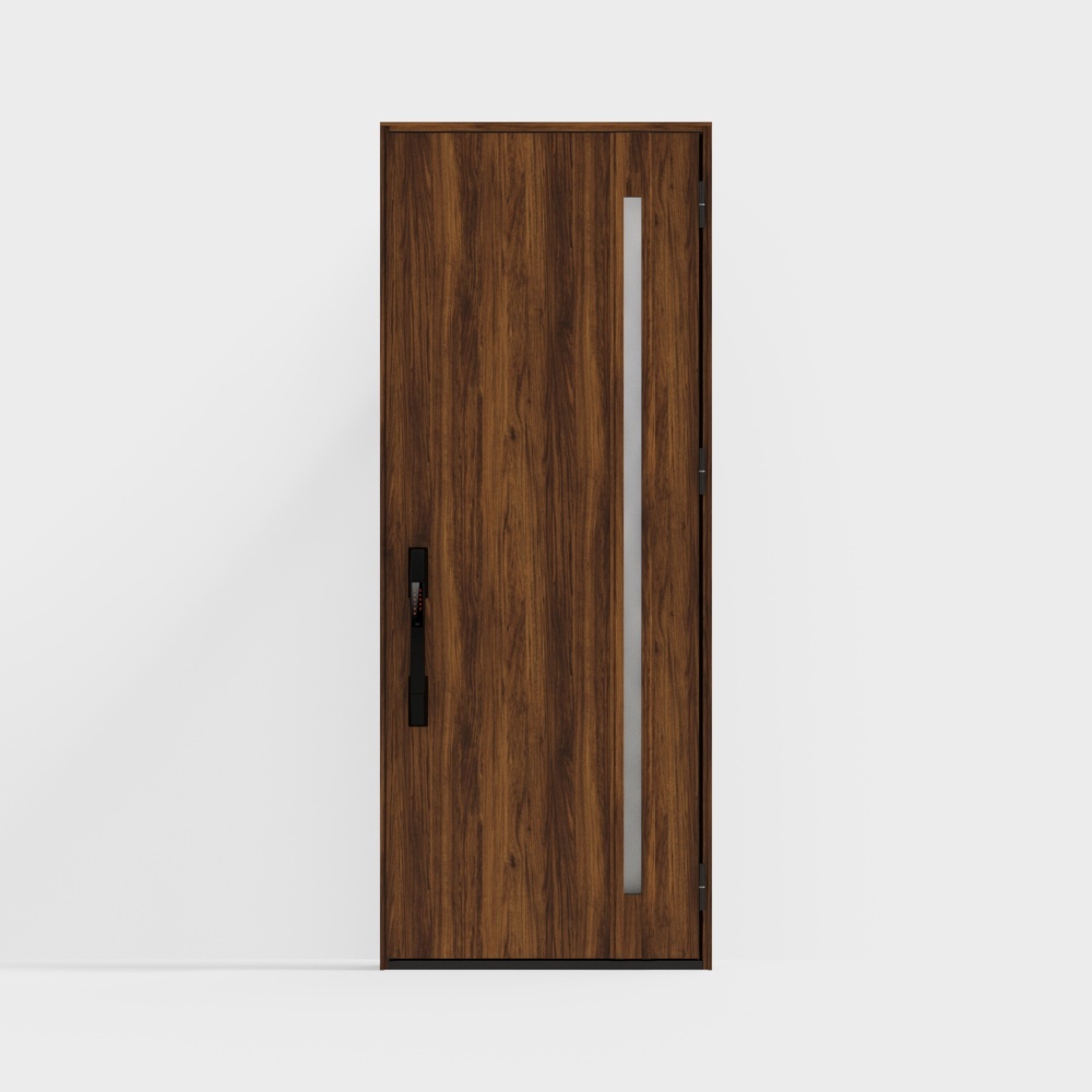 LIXIL Wooden Door - Entrance Door - G03 Single Door - J Teak Color (Relief) -
