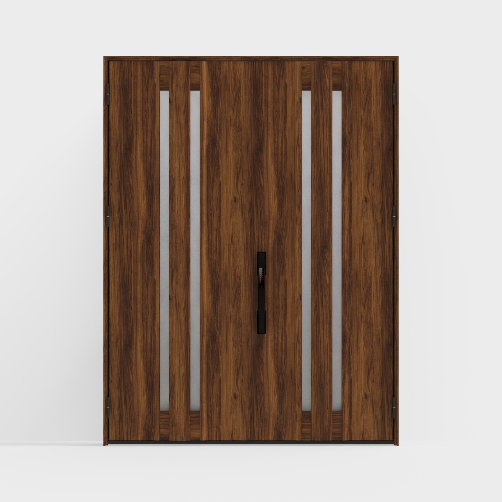 LIXIL wooden door - entrance door - G02 double door - J teak color (relief) - ing