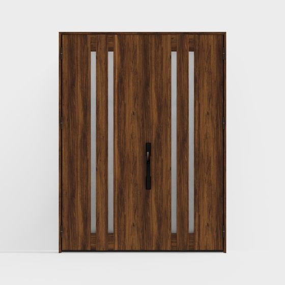 Low-Poly Artistic Wood Door 3D model