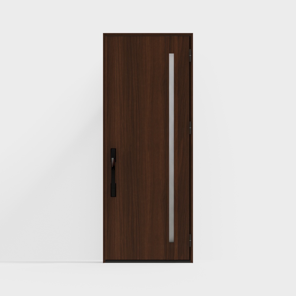 Деревянная дверь LIXIL - входная дверь - G03 однодверная - C цвет кофейного дерева (с древесным рисунком) -