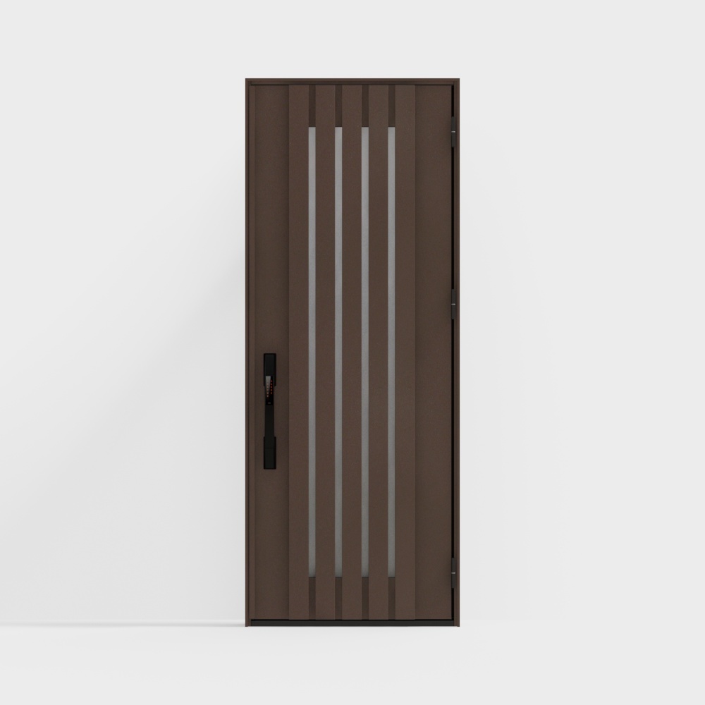 City Window Door 3D Model – Low Poly Wood Design