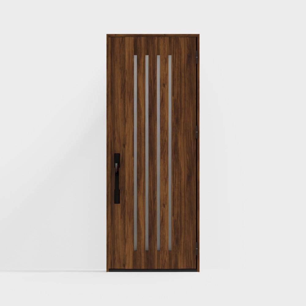 Stylish Low-Poly 3D Door Model – Modern Wood & Metal