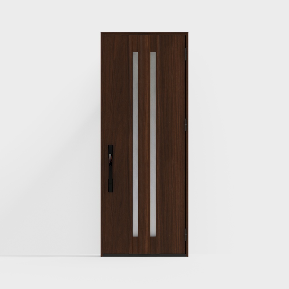 Elegant Low-Poly Door Model – Modern Wood and Glass