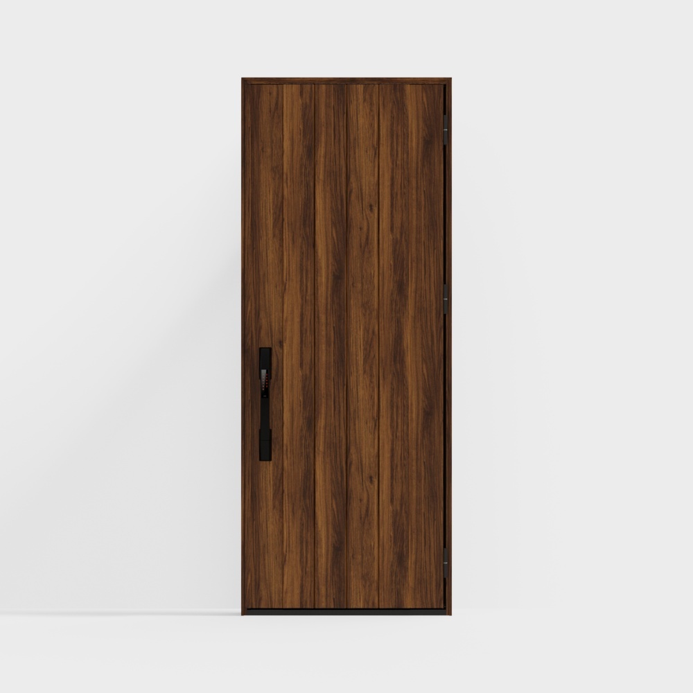 LIXIL Wooden Door - Entrance Door - D02 Single Door - J Teak Color (Relief) -