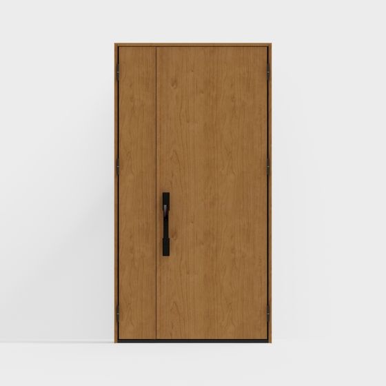 Stylish Low-Poly Wood Door 3D model