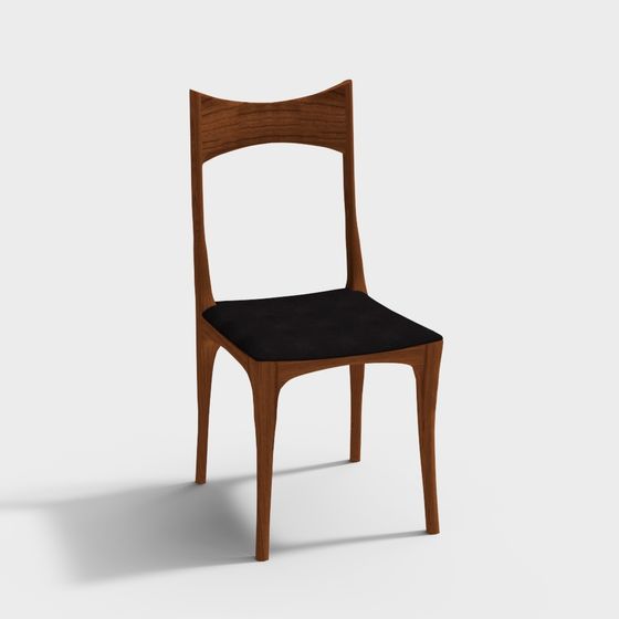 Stylish Minimalist Chair 3D model for Creative Spaces