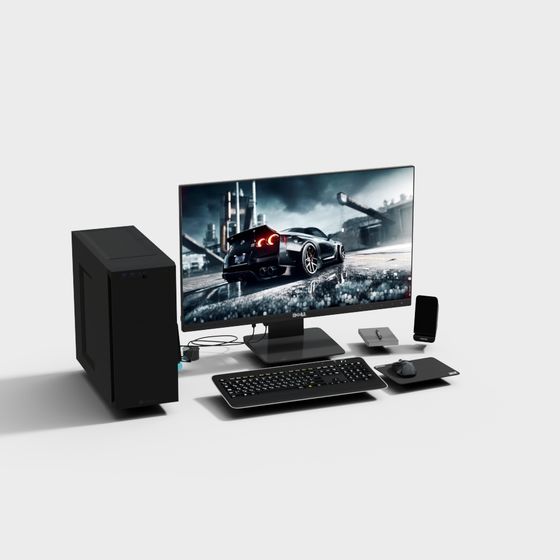 Modern Desktop Computers 3D Model for Workspaces