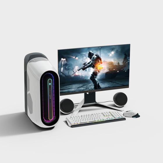 Modern Desktop Computer Equipment 3D Model