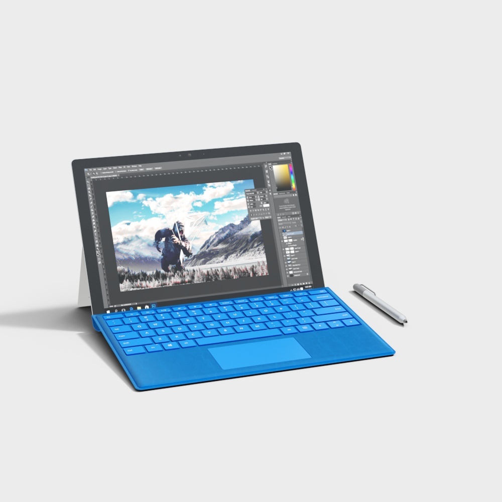 Tablette bleue moderne