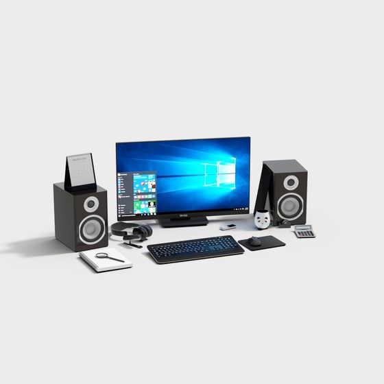 Modern Desktop Computer 3D Model