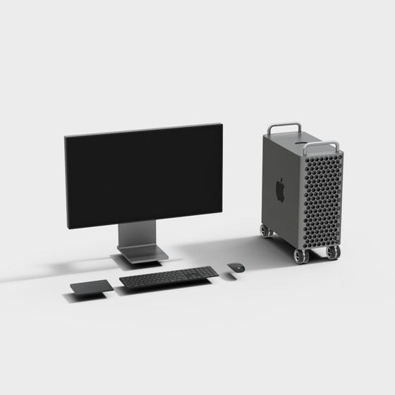 Low-Poly Modern Tech Workspace 3D model