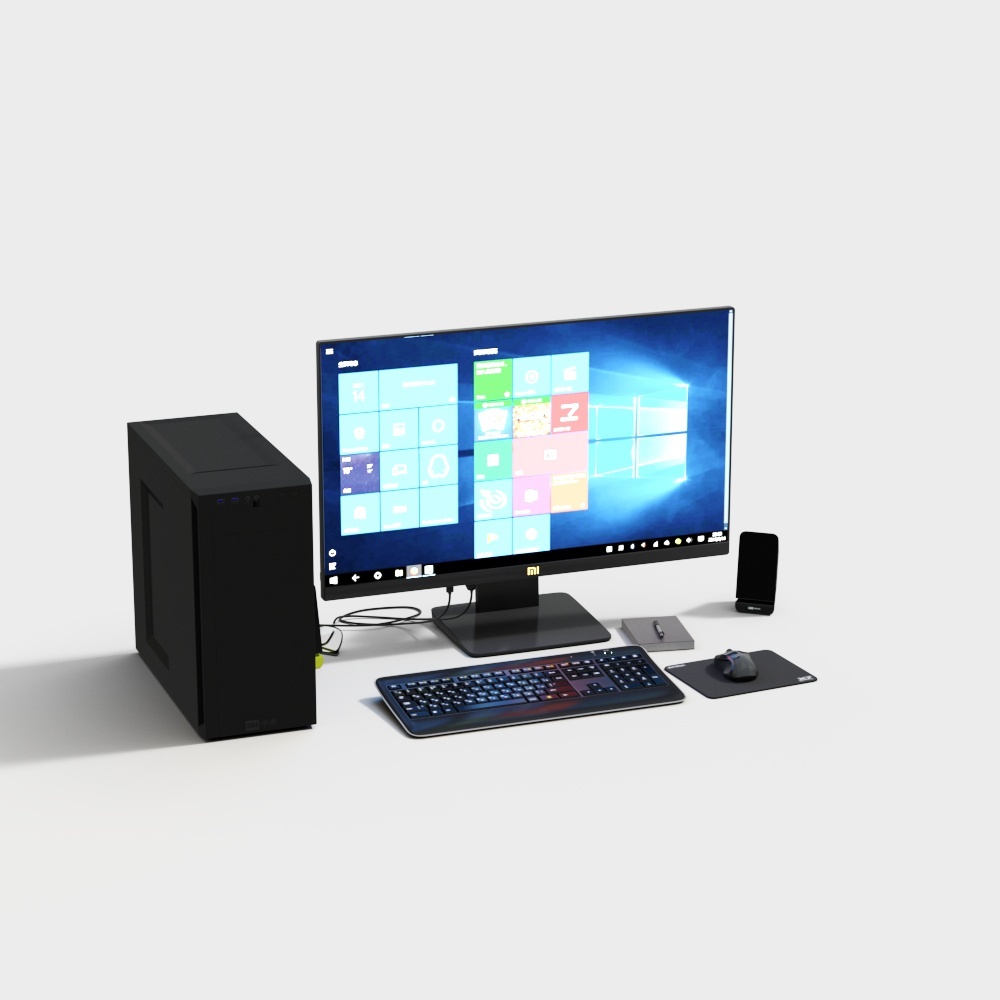Modern Home Office Low-Poly 3D model