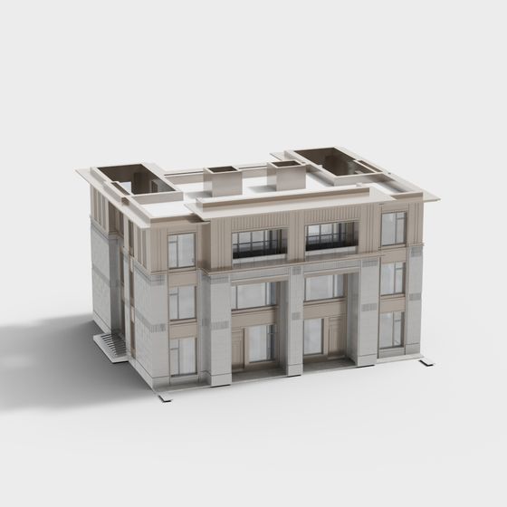 Stylish Low-Polygon Building 3D model for Creative Projects