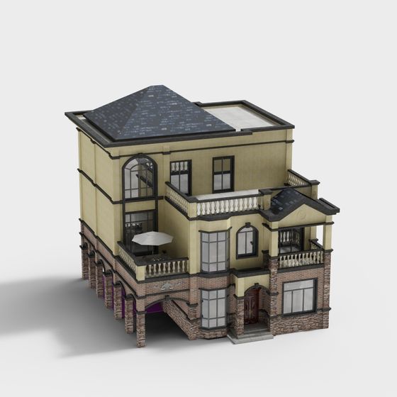Elegant Victorian Mansion 3D model