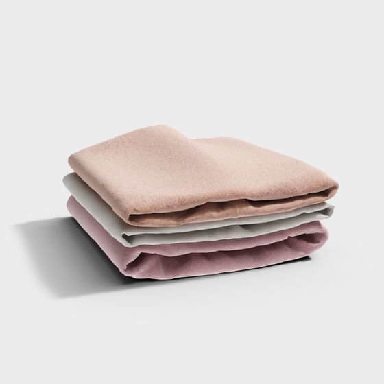 Elegant Stacked Towels 3D model for Interiors