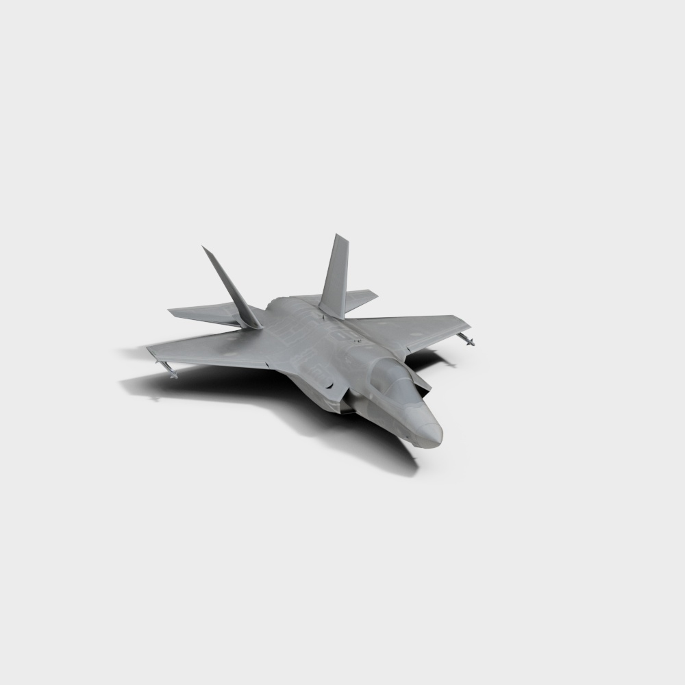 Futuristic Low-Poly Fighter Jet 3D model