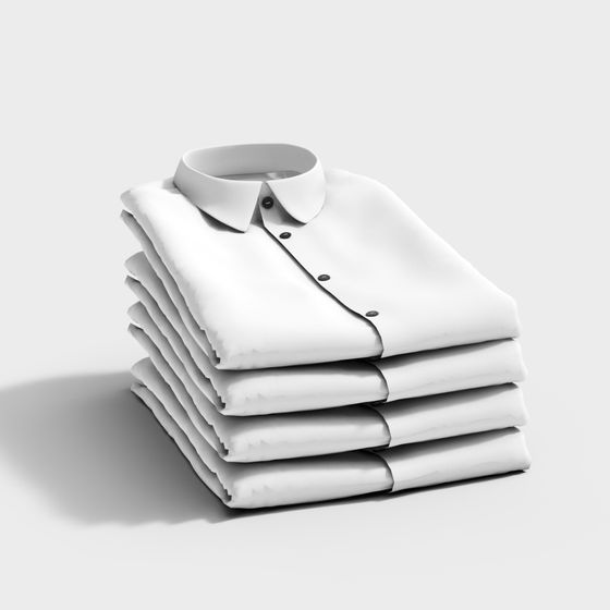 Folding Shirt Stack 3D model