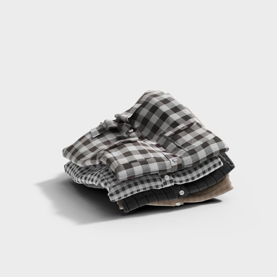 Stylish Pile of Shirts 3D model