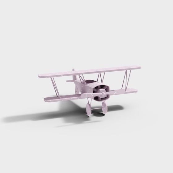 Retro Biplane 3D model