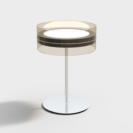 Stylish Round Table Lamp 3D model
