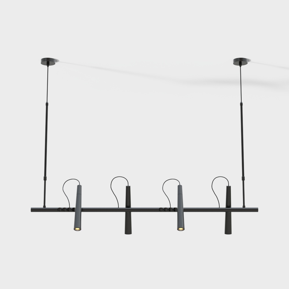 Đèn spotlight ống dọc màu đen hiện đại