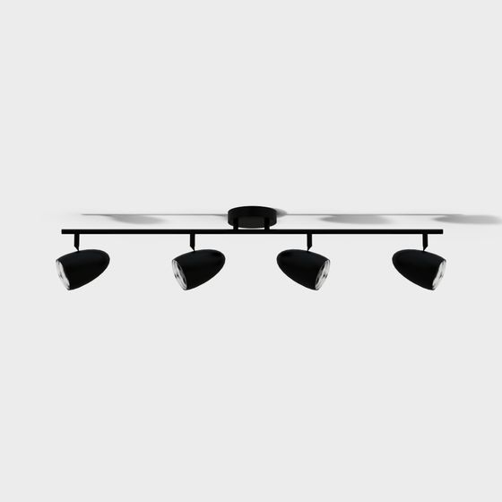Sleek 4-Light Track Light 3D model for Contemporary Spaces