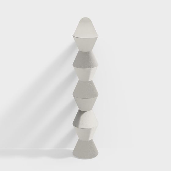 Stylish Geometric Concrete Stacking 3D model