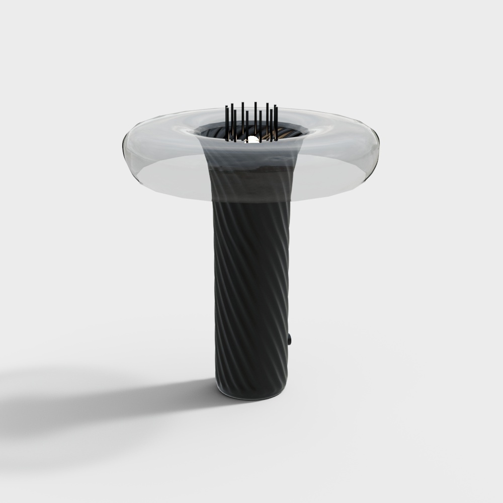 Flowing Table 3D Model – Glass Top with Spiral Base