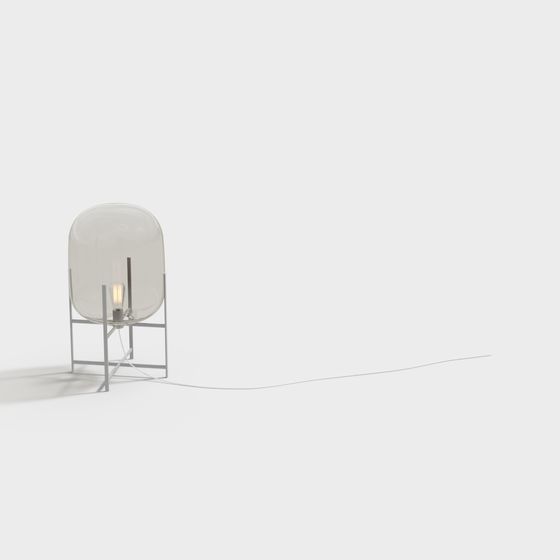 Stylish Glass Shade Table Lamp 3D model