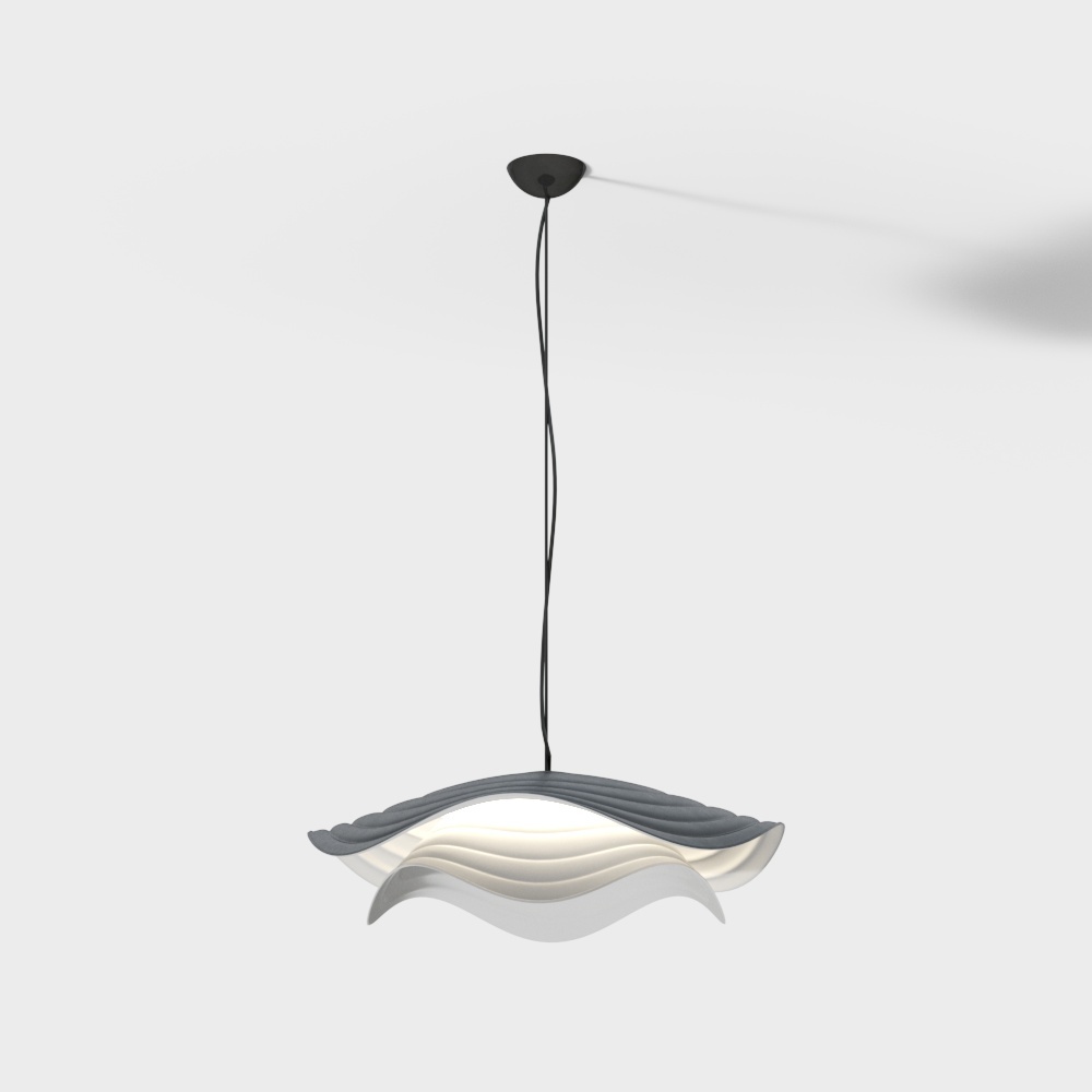 Artistic Wave-Design Chandelier – Low-Poly Ocean Style