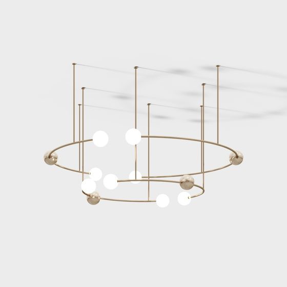 Orbital Light 3D model - Modern Geometric Chandelier