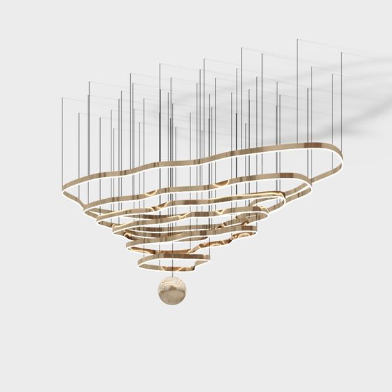 Spiral Light Shadow Pendant Lamp 3D model