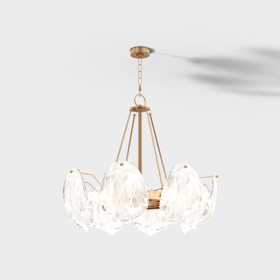 Elegant Low-Polygon Chandelier 3D Model