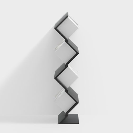 Gray Modern Feature Floor Lamp 3D Model