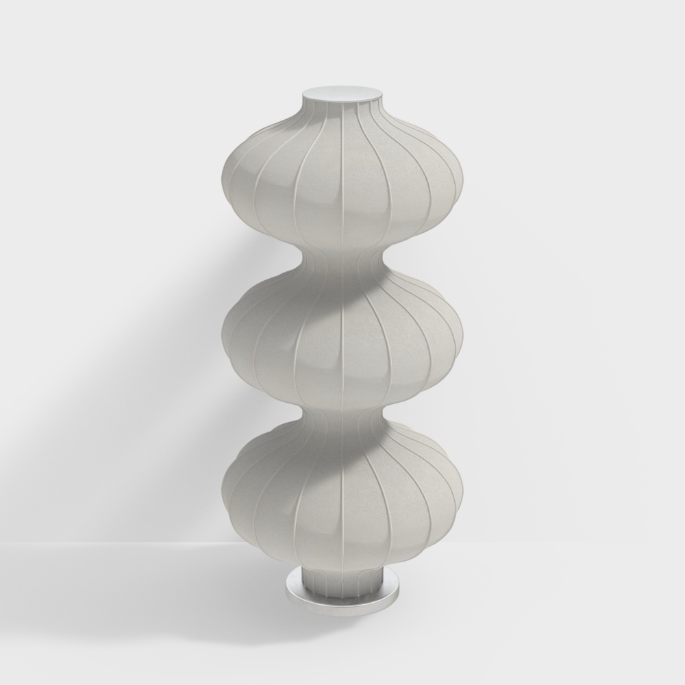 Three-Layer Shell Lamp 3D Model – Low-Poly Ceramic Design