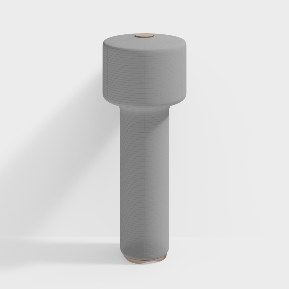 Urban Column 3D Model – Minimalist Gray and Wood