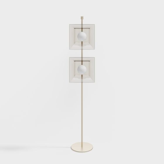 Sleek Minimalist Floor Lamp 3D model for Modern Spaces