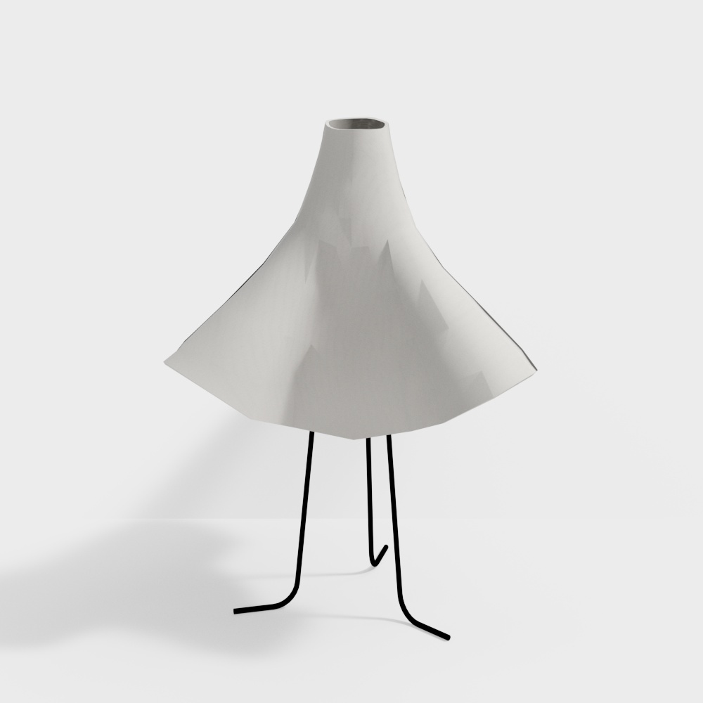 Unique Bellflower Vase 3D Model – Low-Poly Gray Design