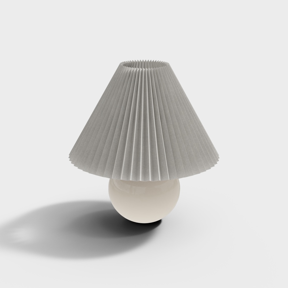 Elegant Pleated Lamp 3D Model – Low-Poly Luxury Shade