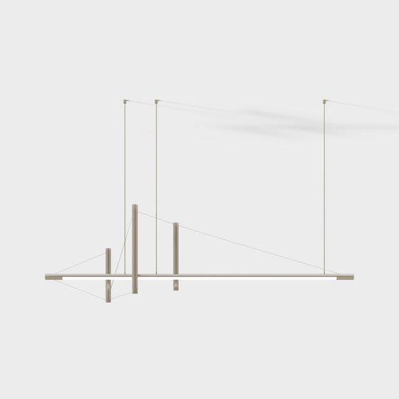 Elegant Suspended Art Rack 3D model for Modern Spaces