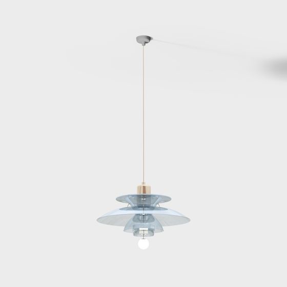 Elegant Glass Leaf Pendant 3D Model for Modern Spaces