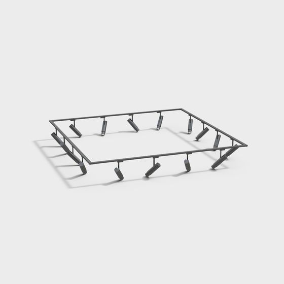 Stylish Low-Polygon Bed Frame 3D model